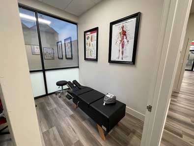 Exam and treatment room at ChiroCare - Austin for people that need a chiropractor after car accident.