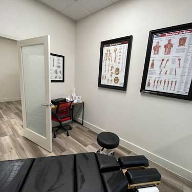 ChiroCare auto injury treatment evaluation room in Austin, TX.